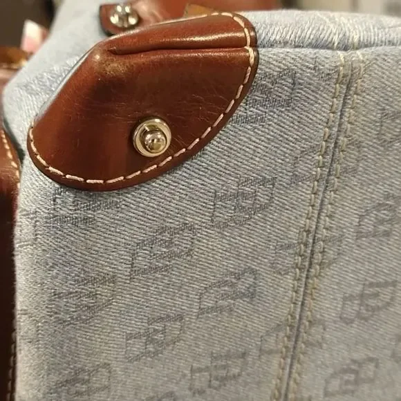 Dooney & Bourke Blue and Brown Satchel - Picture 8 of 13